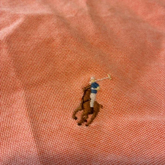 Ralph Lauren Mens Orange Button Down Oxford Classic Fit Shirt XXL - Picture 3 of 4